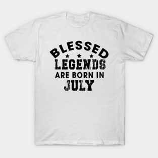 Blessed Legends Are Born In July Funny Christian Birthday T-Shirt